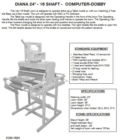 Diana 24inch 16 shaft Dobby Loom by Leclerc